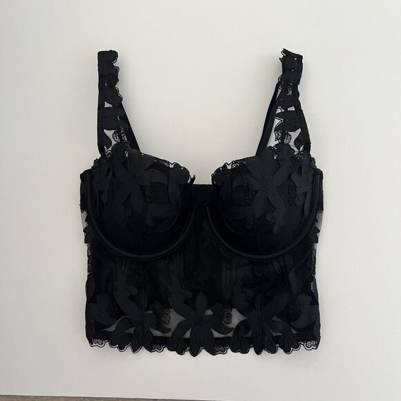 Victoria's Secret Black Floral Lace Corset - Picture 4 of 11
